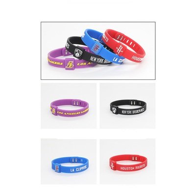Team bracelet adjustable silicone bracelet Lakers Nets Warriors basketball buckle hand ring fan bracelet